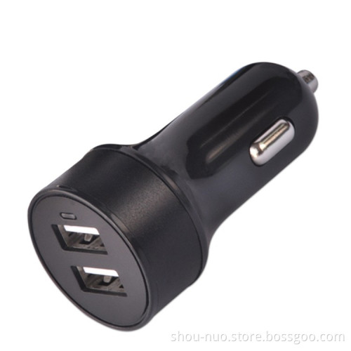 SN-143 Black+green cigarette lighter usb car adapter dual port